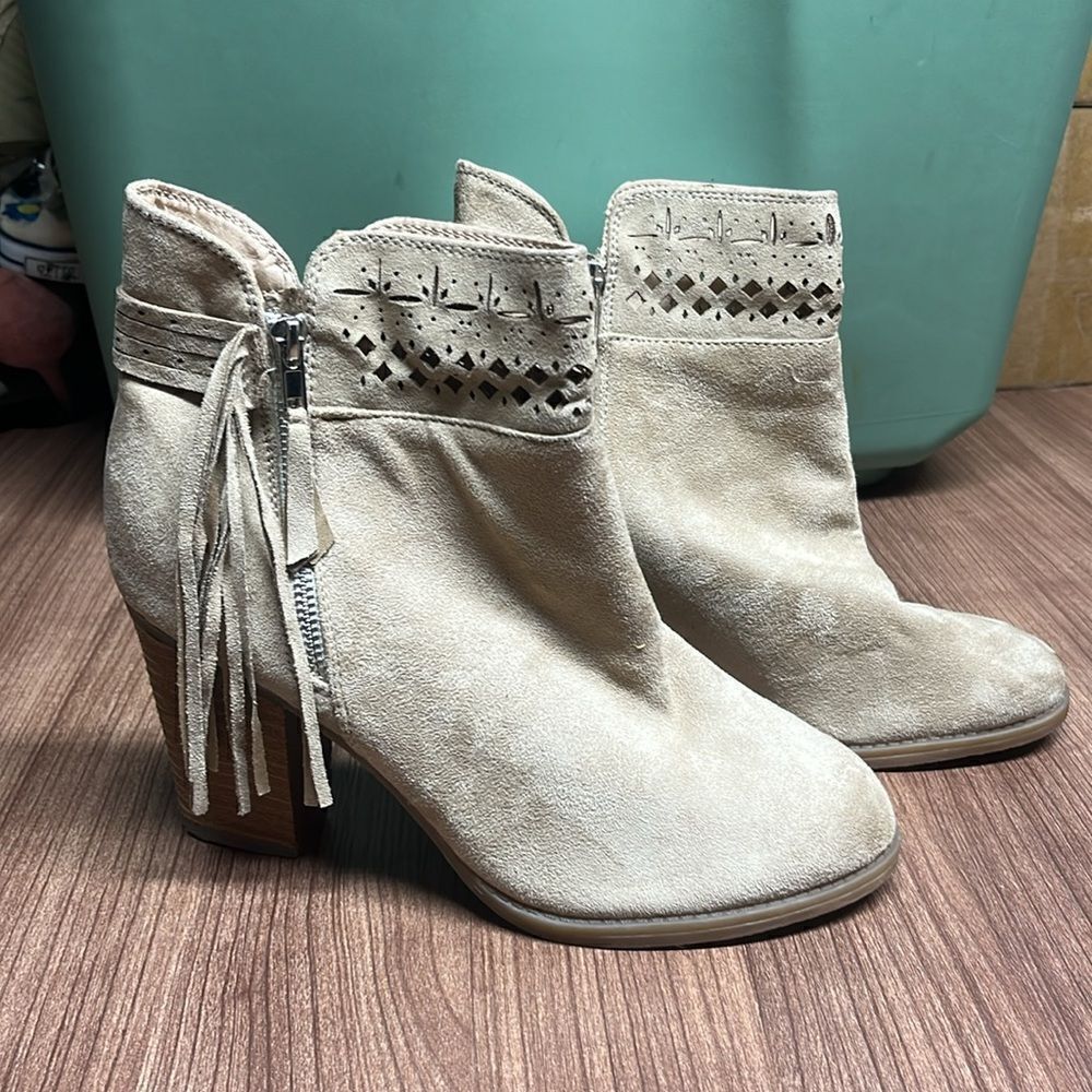 Brand new Not Rated Tan suede booties